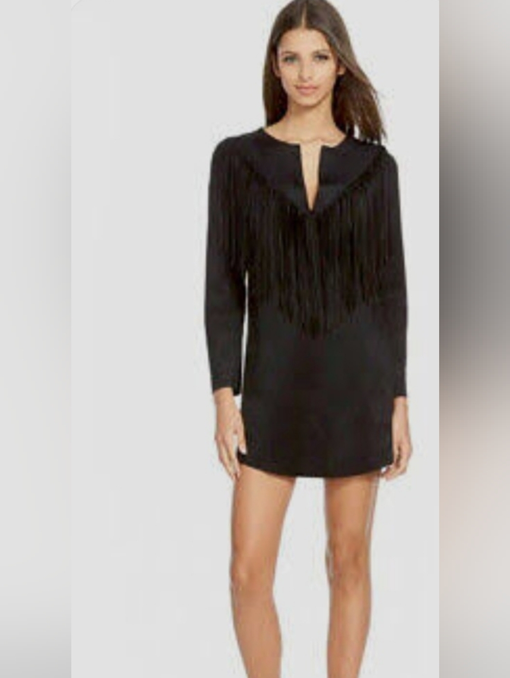 Elegant Black Fringe Dress